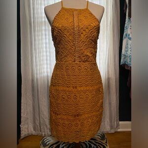 Lush brand orange dress size medium, bohemian style, knit style